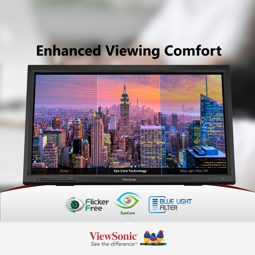 ViewSonic TD2423 24-Inch IR 10-Point Touch Screen Monitor - Full HD 1920x1080 Resolution for Interactive Presentations, Digital Signage & Collaborative Workspaces