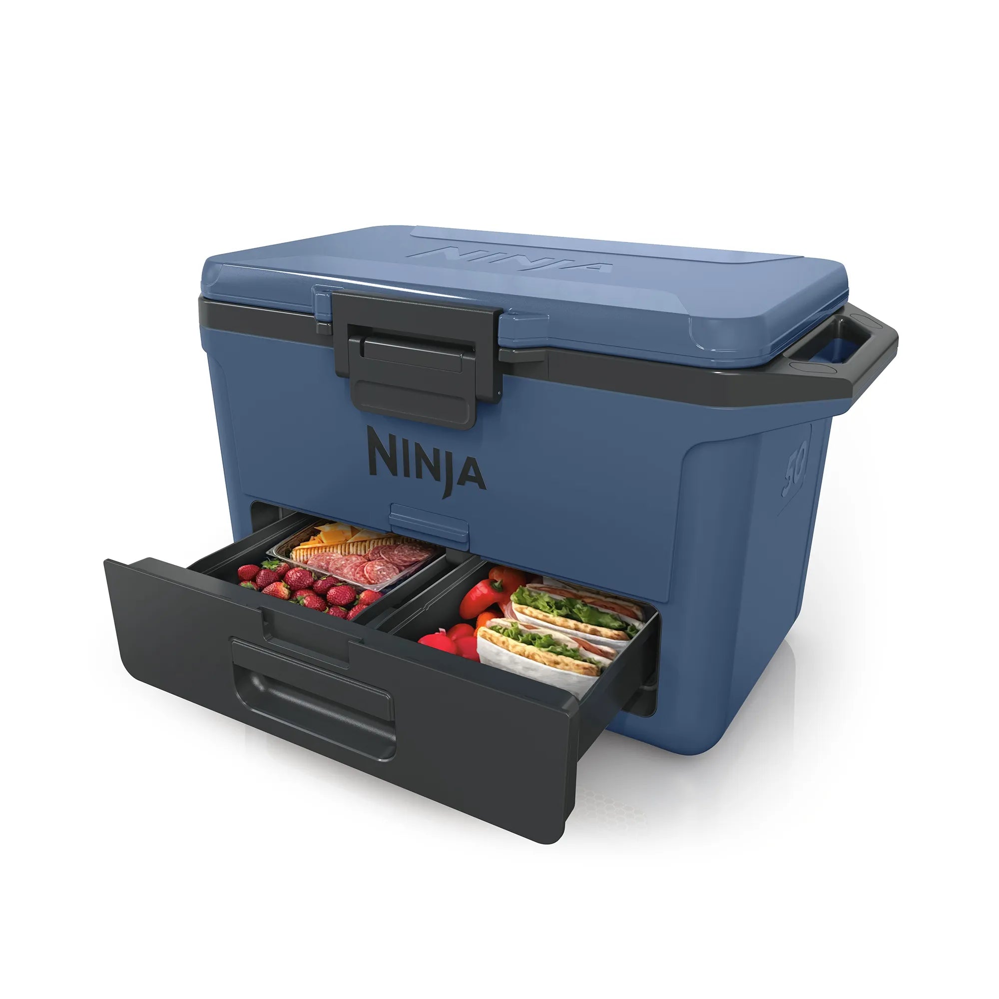 Ninja FrostVault 47L Hard Cooler with Dry Zone - Insulated Outdoor Cooler for Camping, Beach, Picnics & Tailgating - Leakproof Food Storage with Separate Dry Compartment