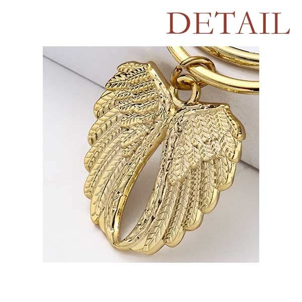Hong Kong China Flag Art Deco Fashion Car Keychain - Angel Wing Pendant for Key Rings, Gifts & Travel Accessories | Perfect for Car Enthusiasts, Souvenirs & Patriotic Decor