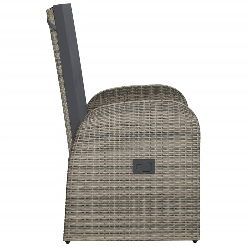 Premium PE Rattan Patio Chairs Set of 2 - Weatherproof Outdoor Recliners with Cushions for Garden, Balcony & Poolside | Comfortable Modern Gray Furniture | Perfect for Relaxing, Sunbathing & Entertaining Guests