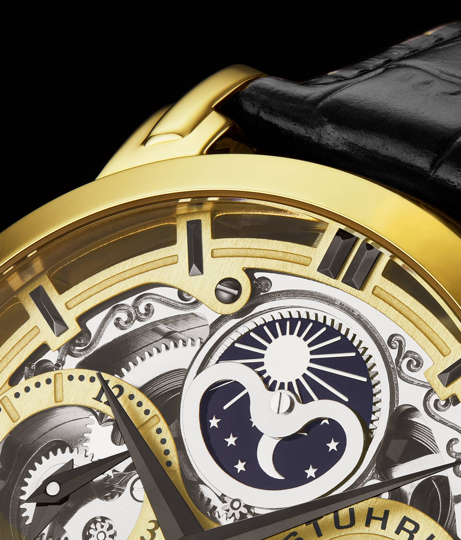 Anatol Dual Time 371 Automatic 46mm Skeleton Watch for Men - Luxury Stainless Steel Mechanical Timepiece with Exhibition Caseback - Perfect for Business, Formal Events & Gift Giving