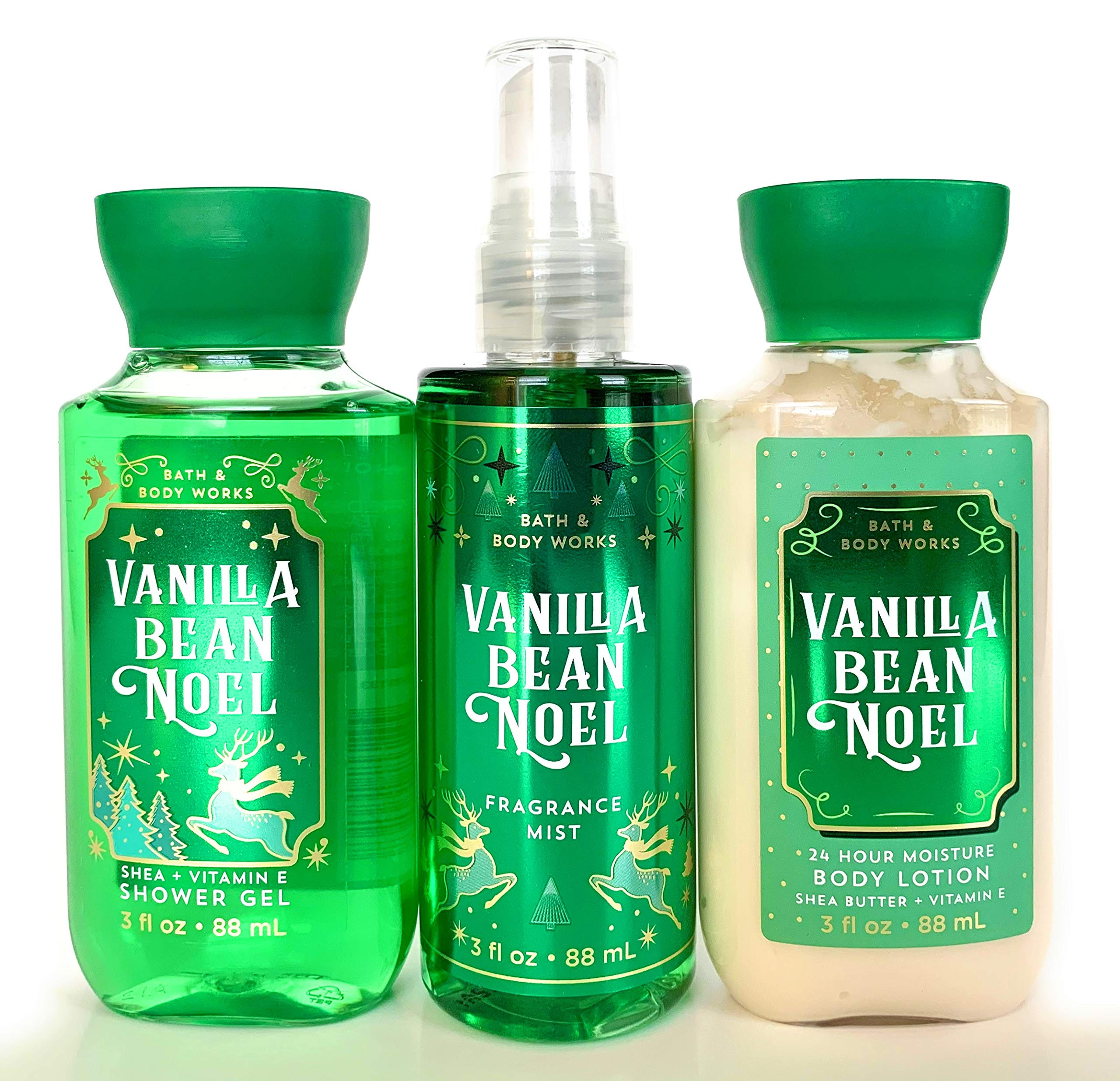 Vanilla Bean Noel Travel Size Body Care Gift Set - 3-Piece Mini Lotion, Shower Gel & Body Wash (3 Oz Each) for Holidays, Travel & On-The-Go Pampering