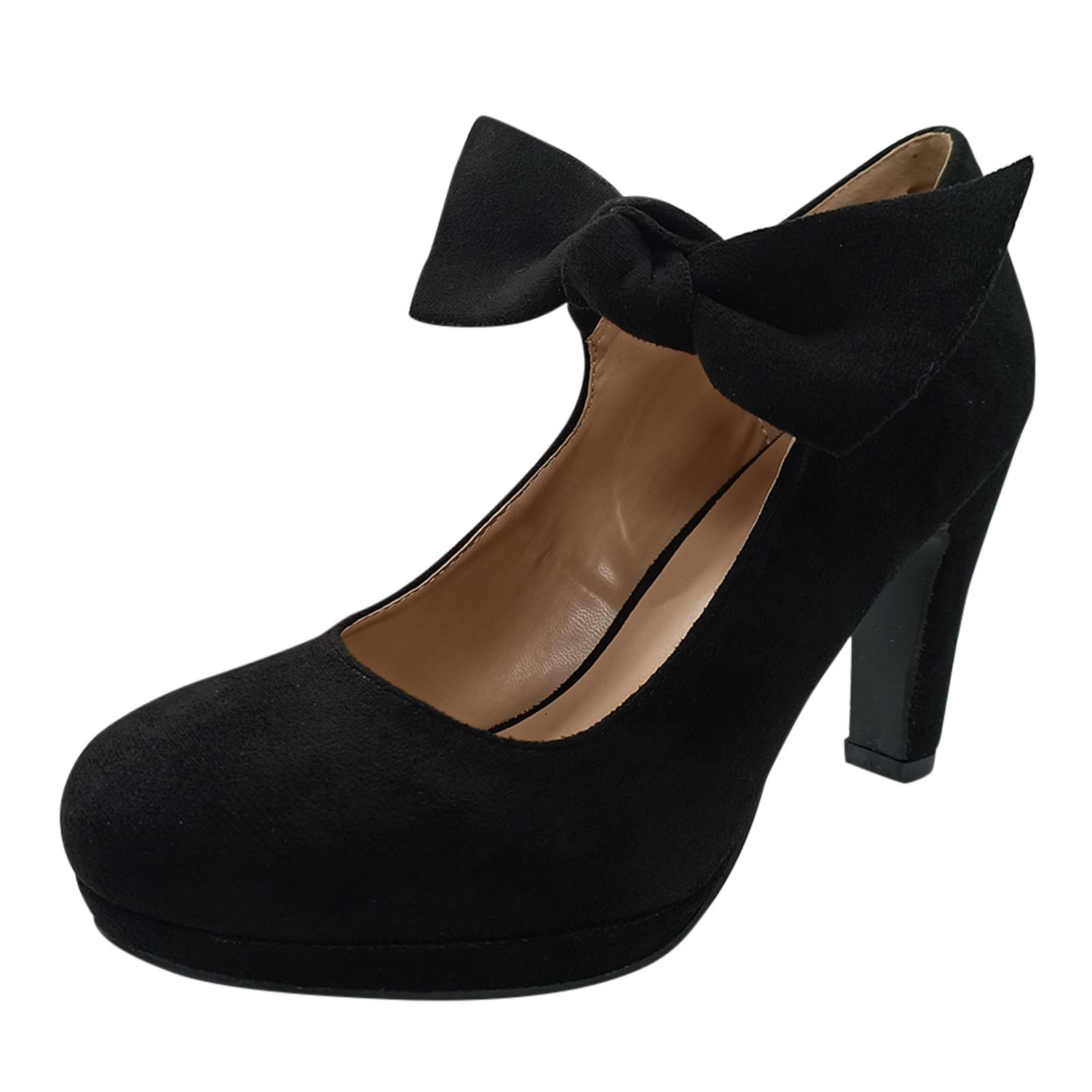 Women's Bowknot Office Pumps - Elastic Strap Platform Sandals with High Heels for Work & Formal Occasions | Comfortable Dress Shoes for Business, Parties & Special Events