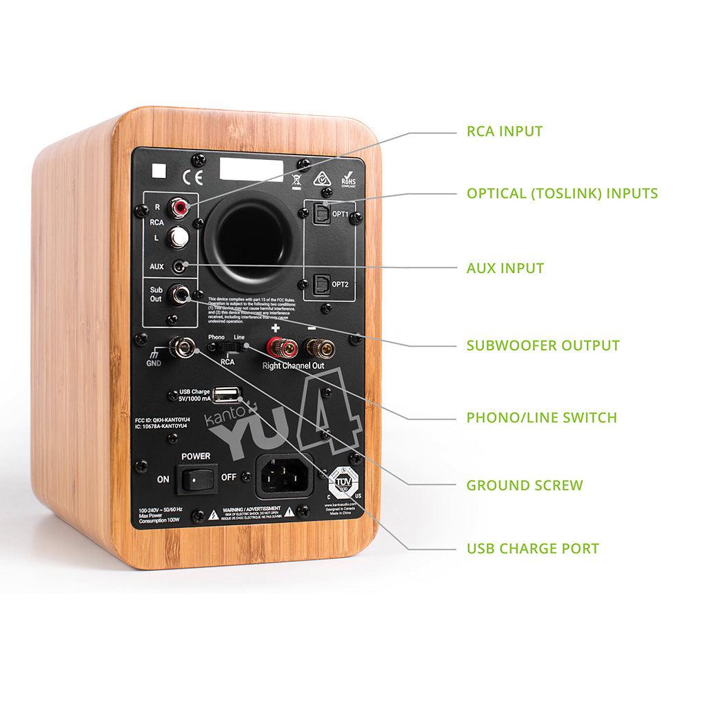Kanto YU4 Powered Bookshelf Speakers - Premium Hi-Fi Sound for Home Audio, Gaming & Music - Perfect for Desktops, Studios & Living Rooms
