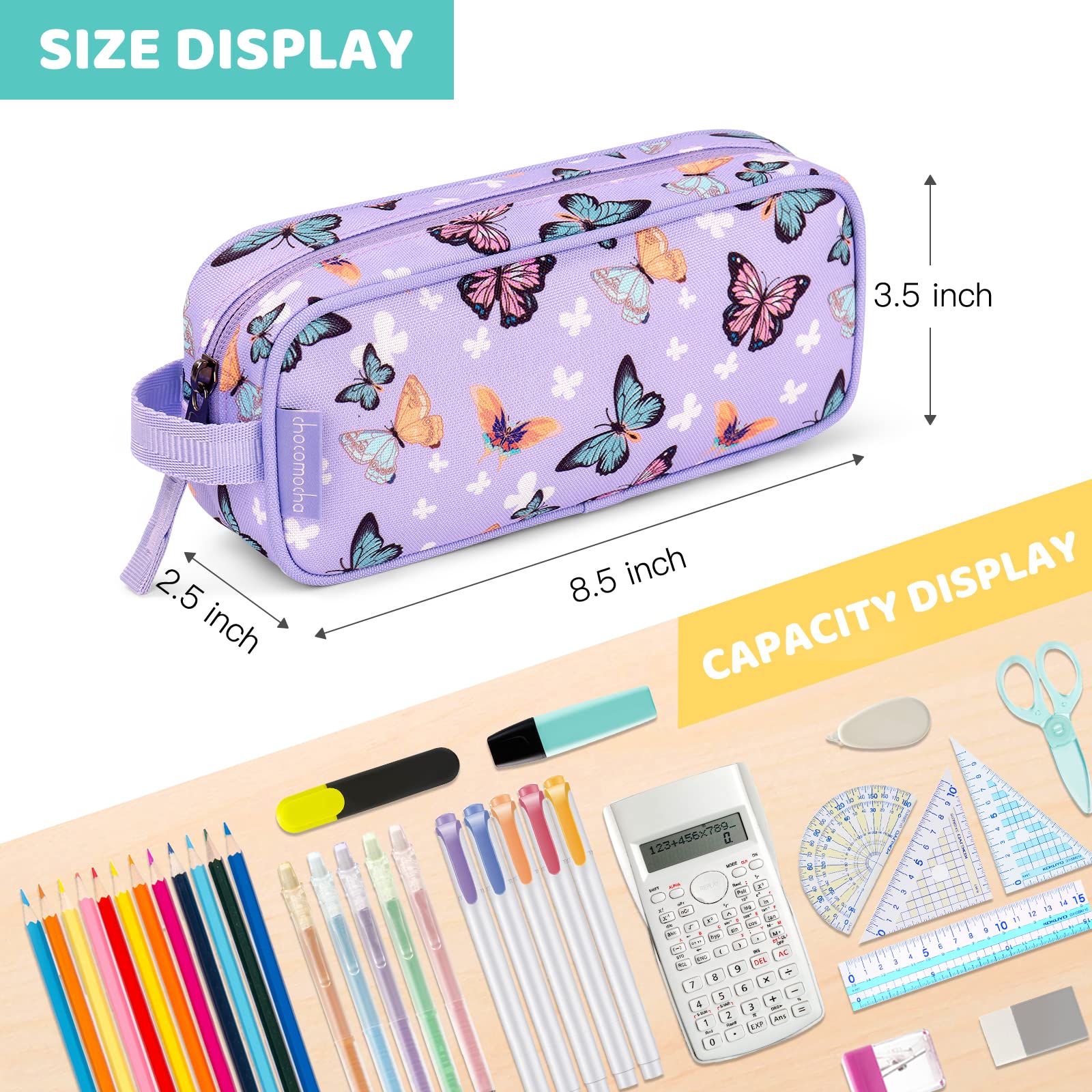 Choco Mocha Soft Pencil Case for Kids - Cute School Supplies Pouch for Boys & Girls - Perfect for Classroom, Art Supplies & Travel Organization