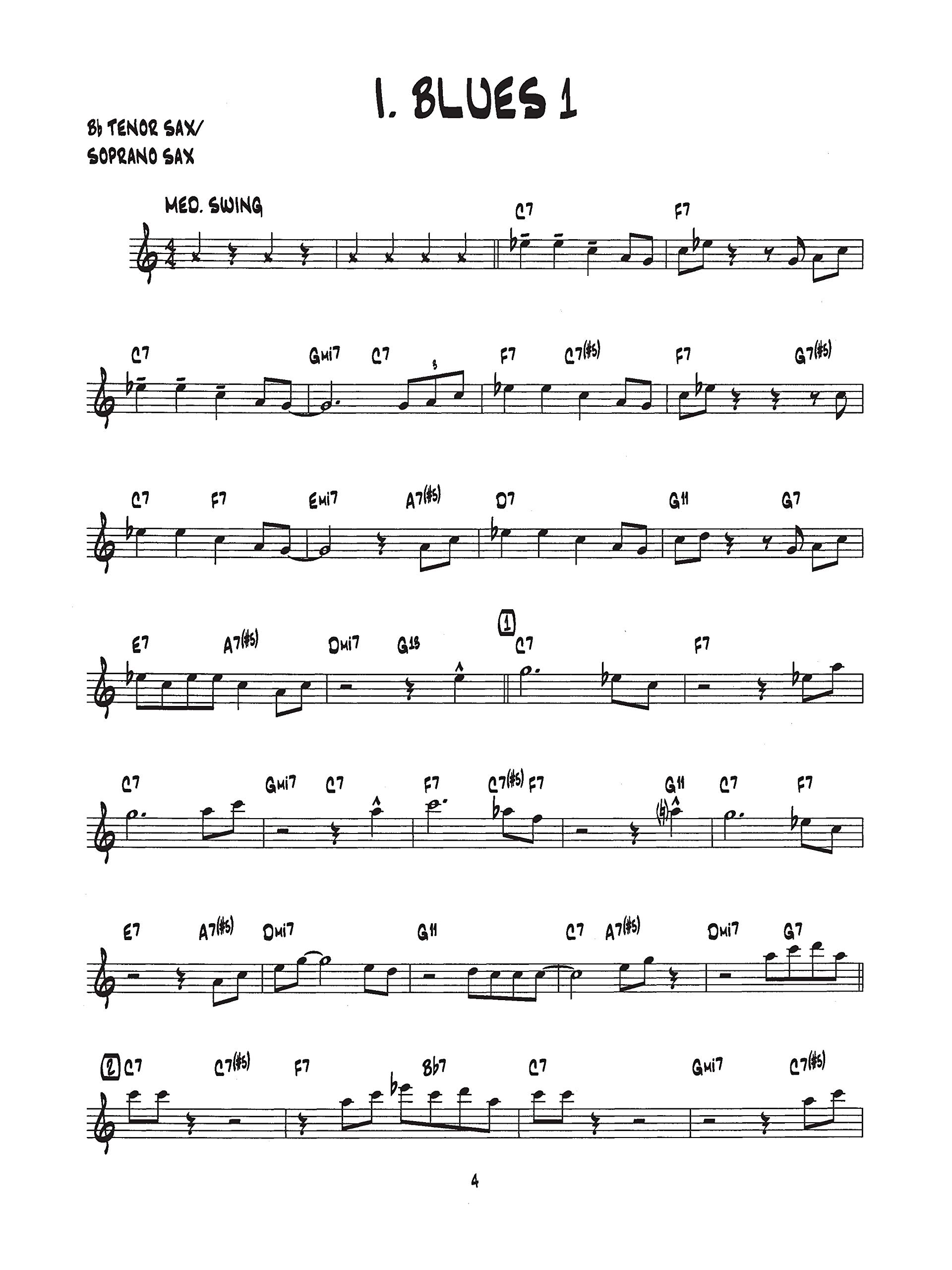 15 Easy Jazz, Blues & Funk Etudes for B-flat Tenor Saxophone - Sheet Music Book with Online Audio (Instrumental Series) - Perfect for Saxophone Practice, Music Lessons & Jazz Performances