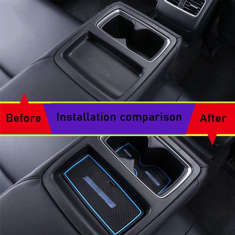XITER Non-Slip Car Door Slot Pads for Honda Accord 10th Gen (2018-2022) - 15-Piece Set Blue Interior Accessories | Cup Holder Mats & Storage Organizer for Car Decor & Anti-Slip Protection