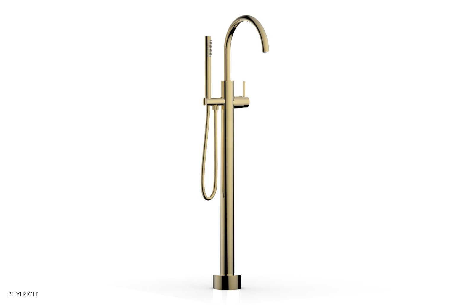 BASIC II Tall Floor Mount Tub Filler with Lever Handle & Hand Shower - 230 45 01 - Perfect for Modern Bathrooms & Spa-Like Showers