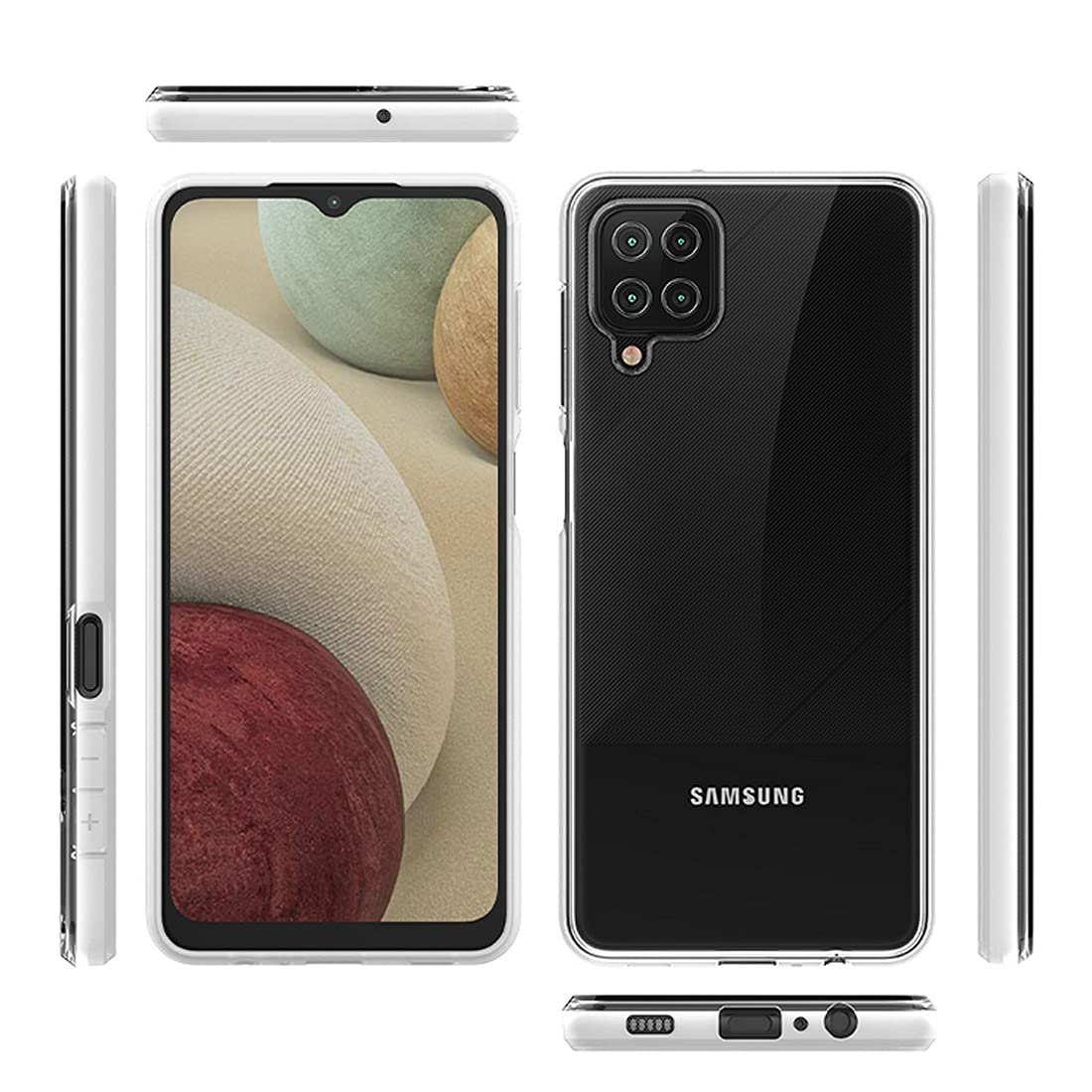 Shockproof Rugged TPU Case for Samsung Galaxy A12 - Clear Cover for Outdoor Protection