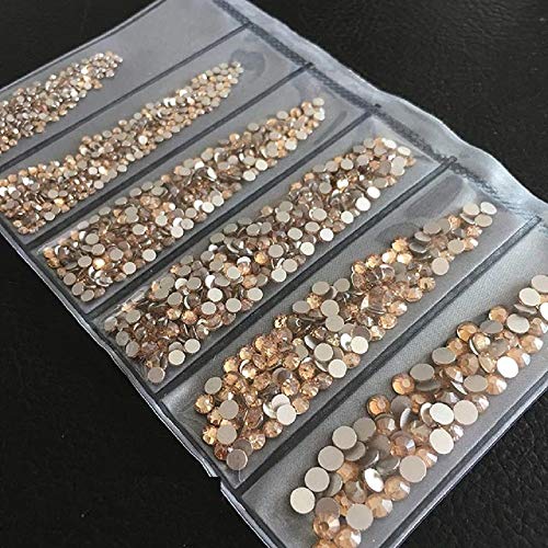 Gold Silver Mixed Colorful Crystal Nail Studs & Beads - 1300PCS 3D Nail Art Decorations for DIY Manicure, Nail Art Design - Perfect for Parties, Weddings, and Salon Use (Champagne)