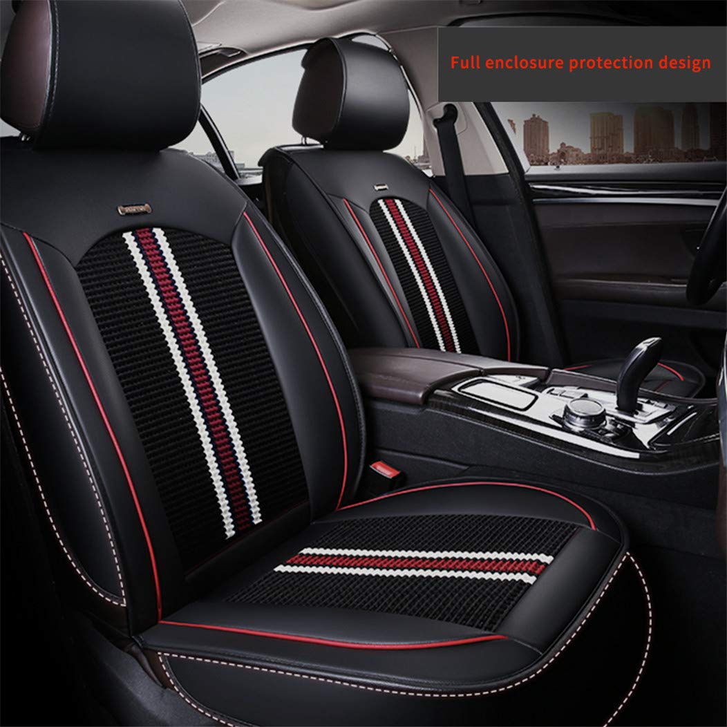 SureMart Ranger Front Car Seat Covers - Airbag Compatible Leatherette Protector (2Pcs, Black) - Ideal for Off-Road Adventures & Daily Commutes