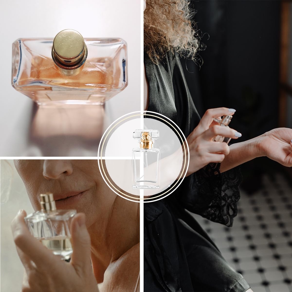 12 Pack Empty Refillable Glass Perfume Bottles - 30ml Clear Travel Perfume Spray Atomizer with Fine Mist Sprayer - Square Perfume Container for DIY Fragrance, Essential Oils & Travel (12PCS Clear 30ml) - Perfect for Travel, Gifts & Home Fragrance Organization