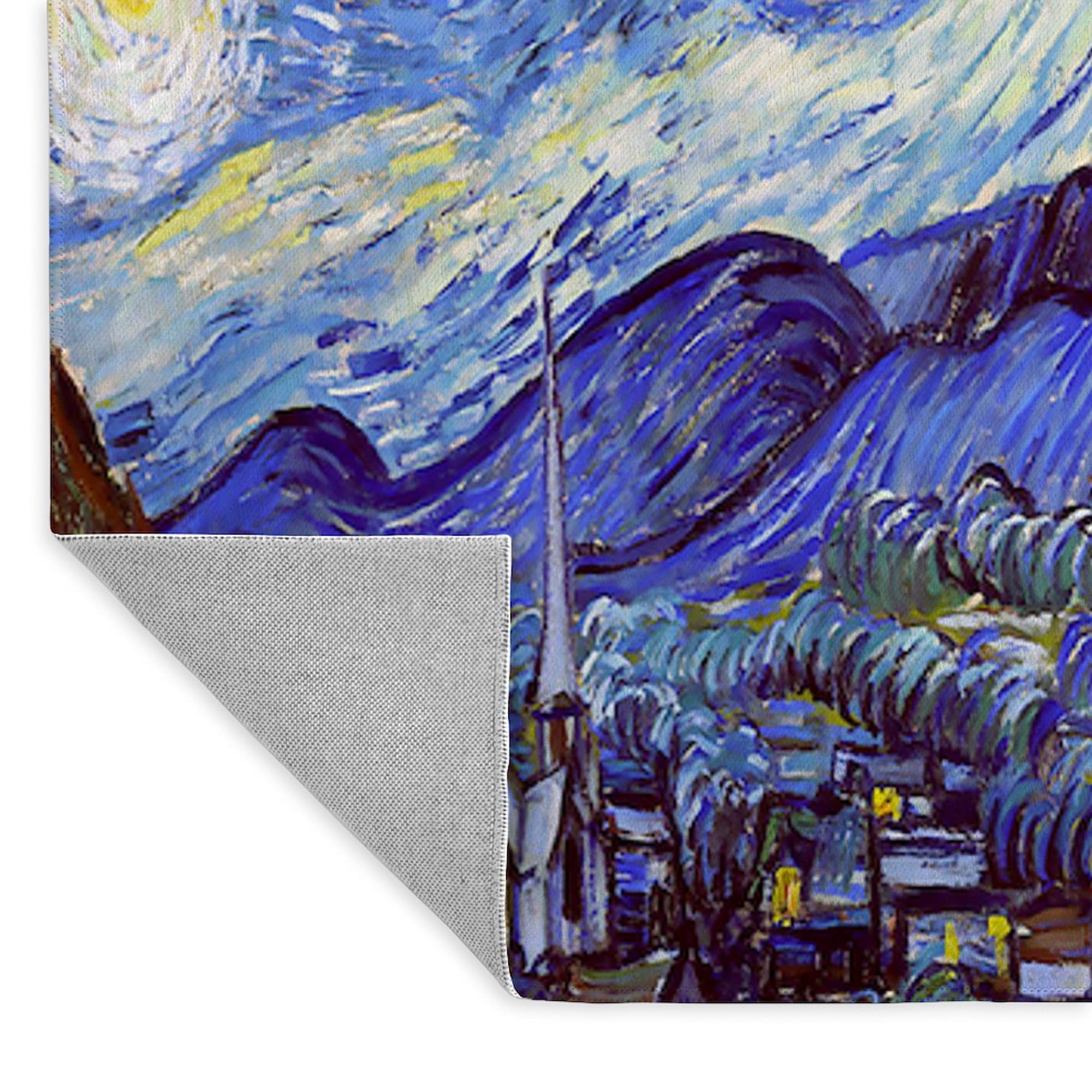 Starry Night Van Gogh Area Rug - Non-Slip Decorative Throw Rug for Living Room, Bedroom, Office - Inspired by Van Gogh's Famous Painting - Perfect for Home Decor and Gifts