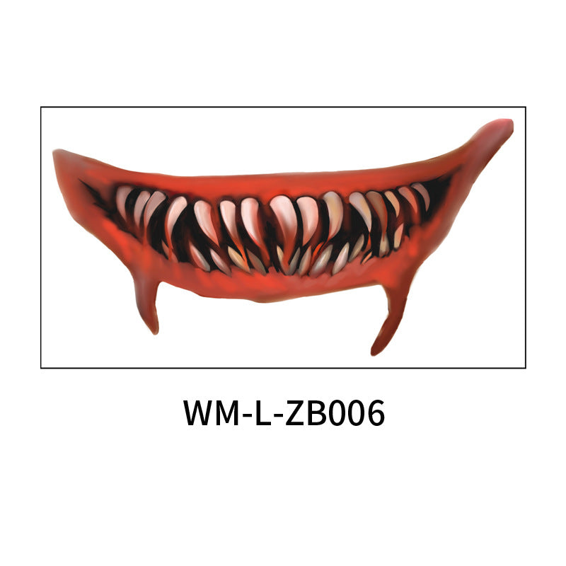 Scary Halloween Mouth Tattoo Stickers for Adults & Kids - Fake Bloody Teeth & Vampire Fangs Temporary Tattoos - Perfect for Halloween Parties, Cosplay & Horror Costumes