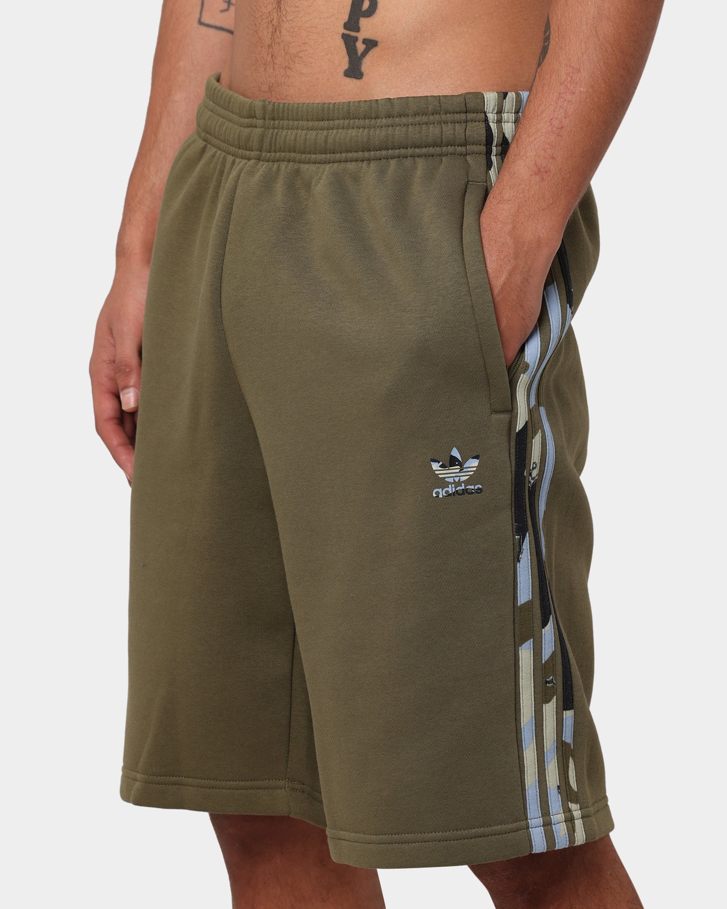 Adidas Camo Focoli Shorts for Men - Comfortable Athletic Running Shorts with Pockets - Perfect for Gym, Jogging & Casual Wear (Ochre)