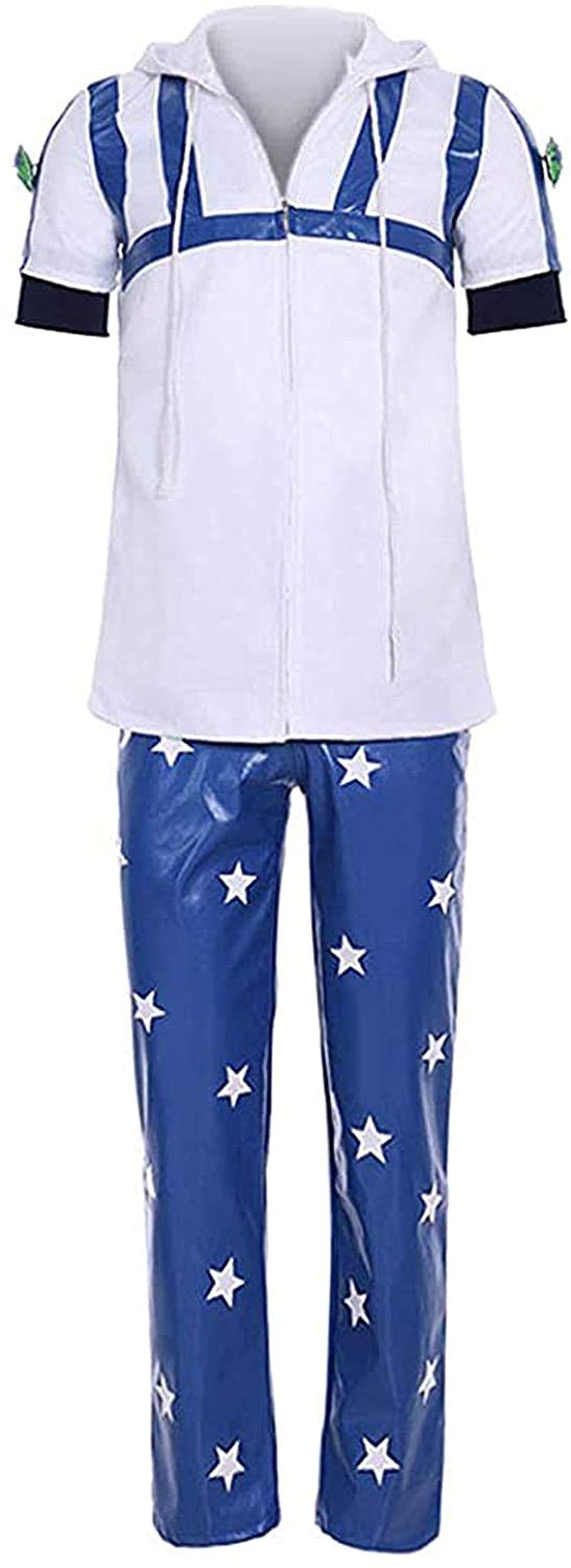 Johnny Joestar Blue Uniform Full Set Cosplay Costume - Anime JoJo's Bizarre Adventure Cosplay Outfit for Halloween, Comic Con & Costume Parties
