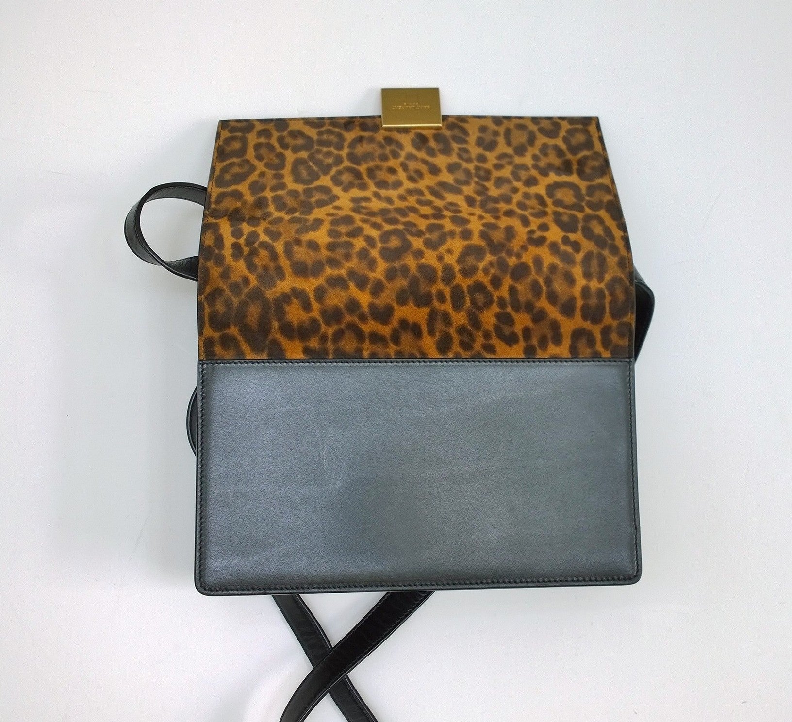 Saint Laurent Bellechasse Leopard Print Suede Crossbody Bag for Women - Black Luxury Shoulder Purse for Evening Out & Date Night