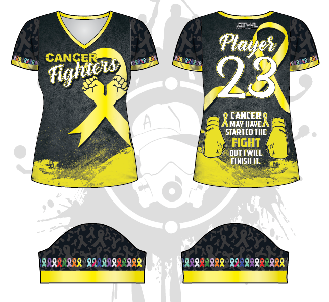 Cancer Fighters Women's Jersey - Comfortable & Inspirational Apparel for Survivors & Supporters - Perfect for Fundraisers, Walks & Awareness Events