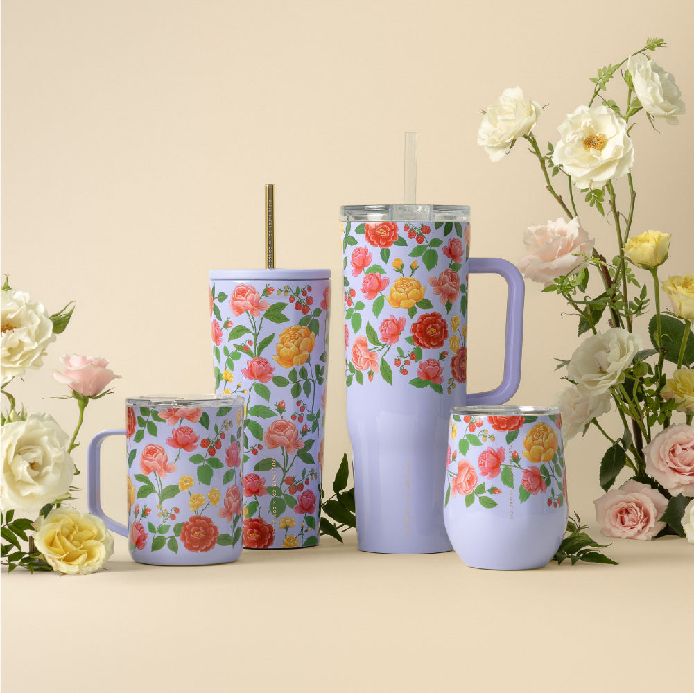 Rifle Paper Co. 16oz Insulated Stainless Steel Cold Cup - Floral Design Tumbler for Iced Coffee, Tea & Smoothies - Perfect for Home, Office & Travel Use