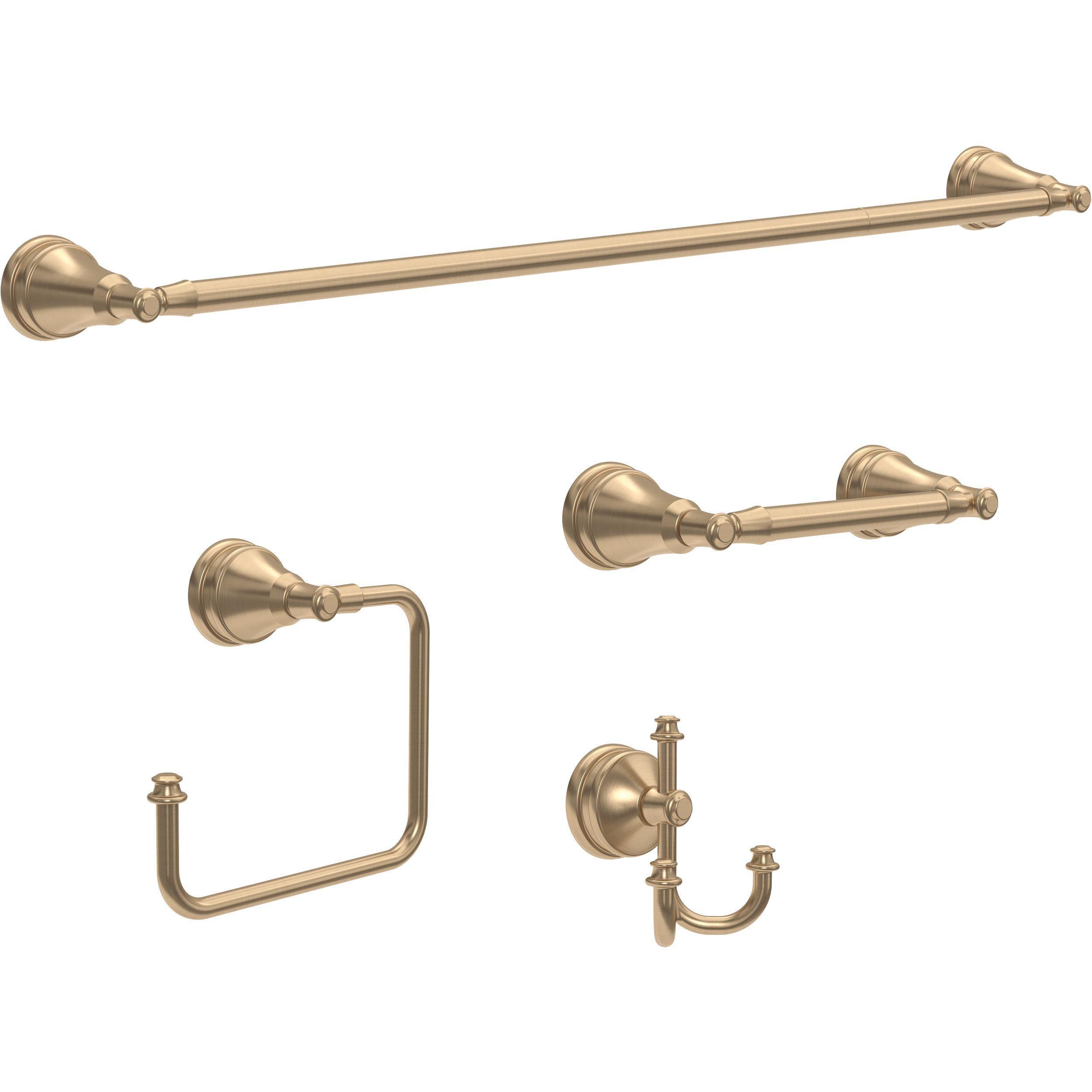 Delta Mylan (1-Pack) Champagne Bronze Wall Mounted Toilet Paper Holder - Adjustable Pivoting Tissue Roll Rod for Bathroom Organization | Stylish Gold Bathroom Accessories for Home, Hotel & Office Use