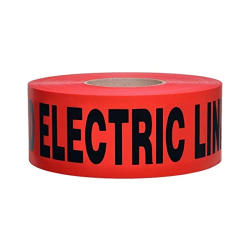 MERCO M226 Non-Detectable Underground Electric Line Tape - 3in x 1000ft (8 Rolls) for Utility Marking, Cable Protection & Underground Safety | Ideal for Construction, Landscaping & Utility Work
