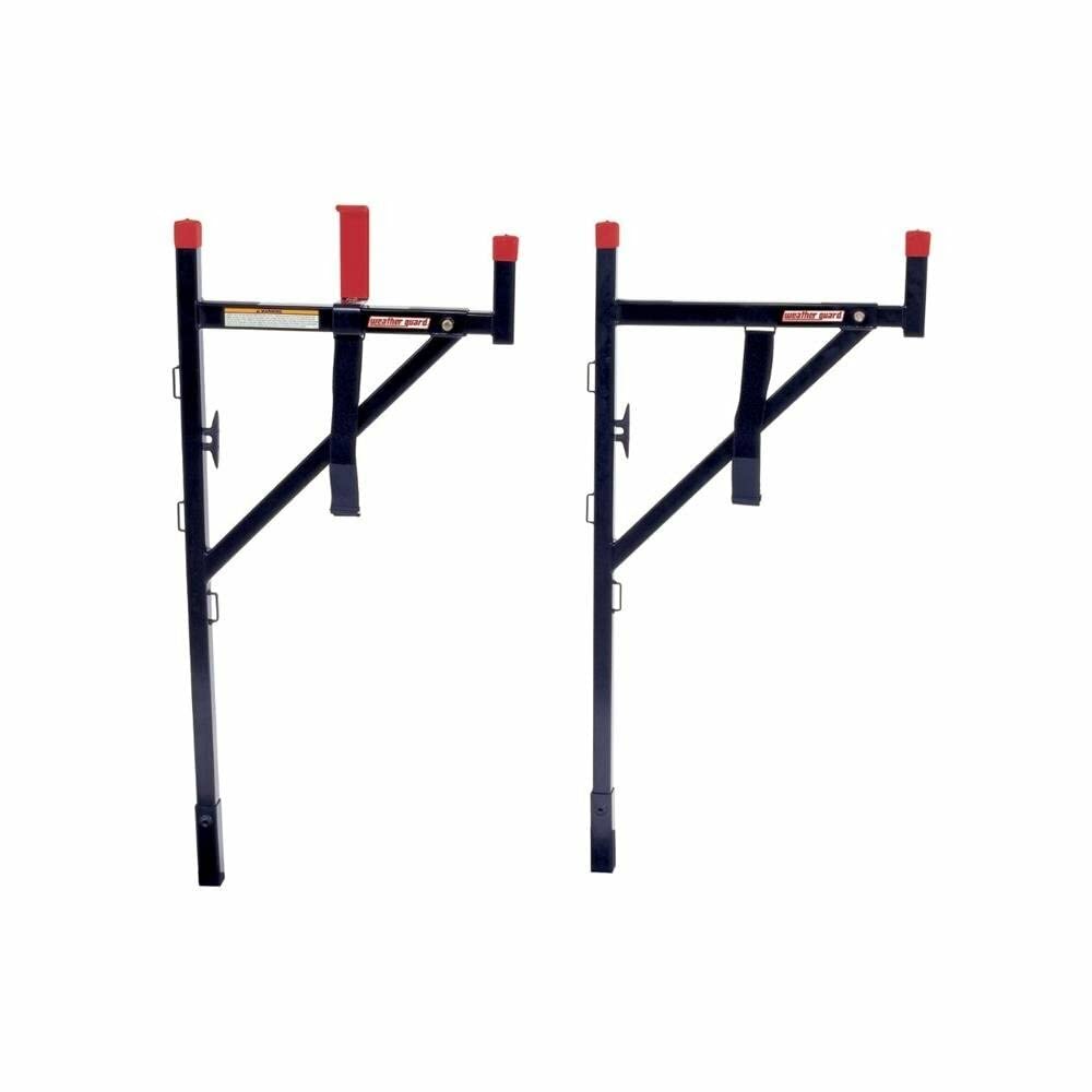 WEATHER GUARD Black Rear Ladder Rack for 1450 Series (1/2 Set) - Heavy Duty Truck Accessory for Construction & Roofing Professionals