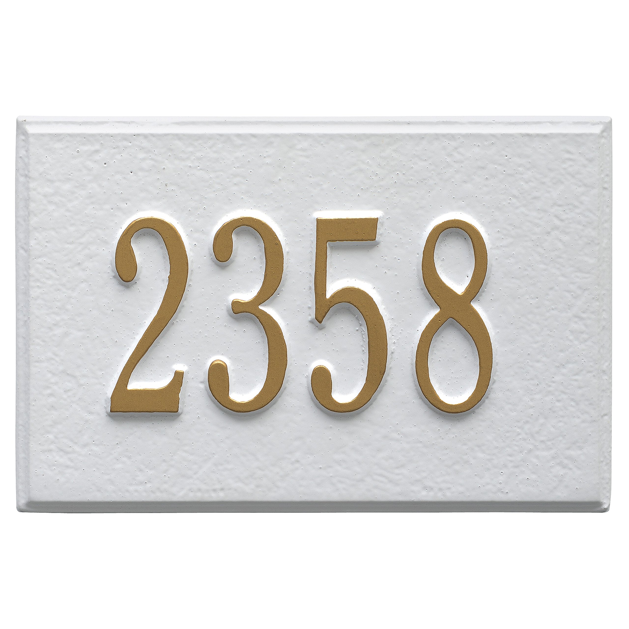 Custom Cast Aluminum Mailbox Numbers Plaque - 1 or 2 Lines, 9