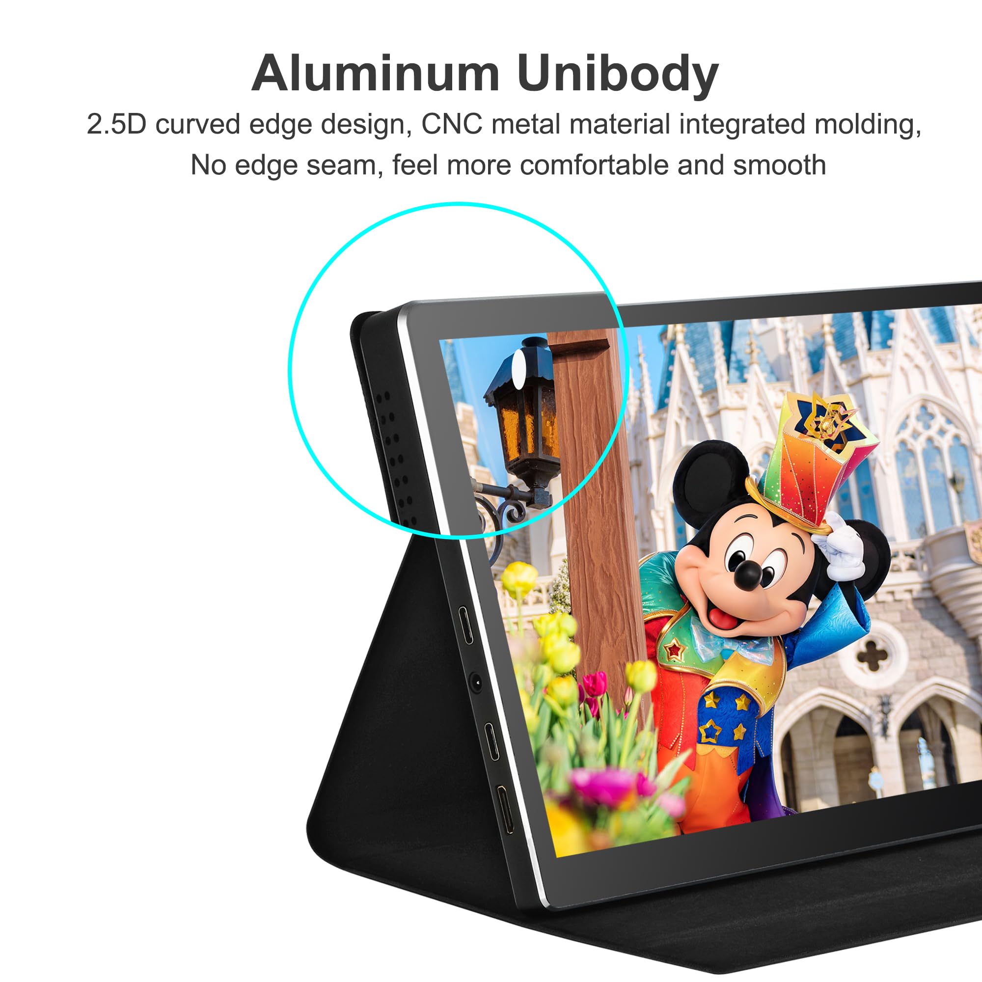 9-inch Portable Monitor 2K 2560x1600 IPS Touchscreen with 73% NTSC - USB-C & HDMI External Display for MacBook, PC, Laptop, Phone, Xbox, PS5 - Perfect for Gaming, Work & Travel