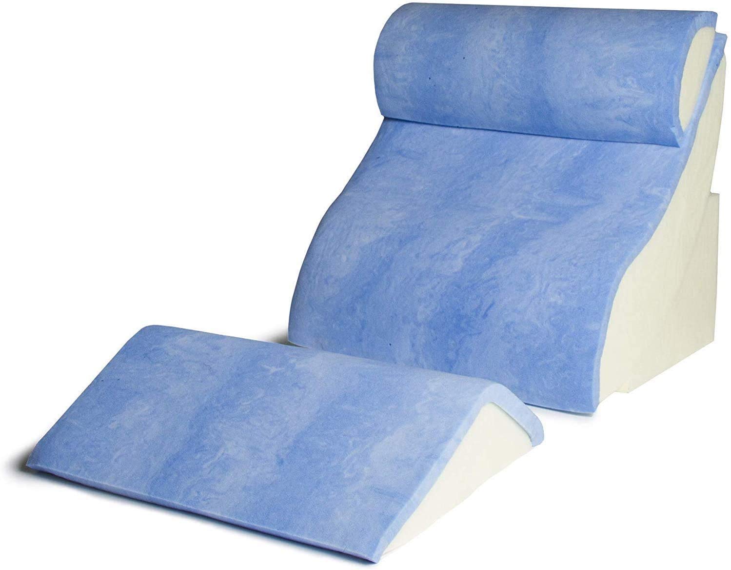 Avana Kind Bed 4-Piece Foam Bed Wedge System with Cooling Gel Infused Memory Foam & Bamboo Rayon Cover - Ideal for Back Pain Relief, Acid Reflux, Reading in Bed and Post-Surgery Recovery
