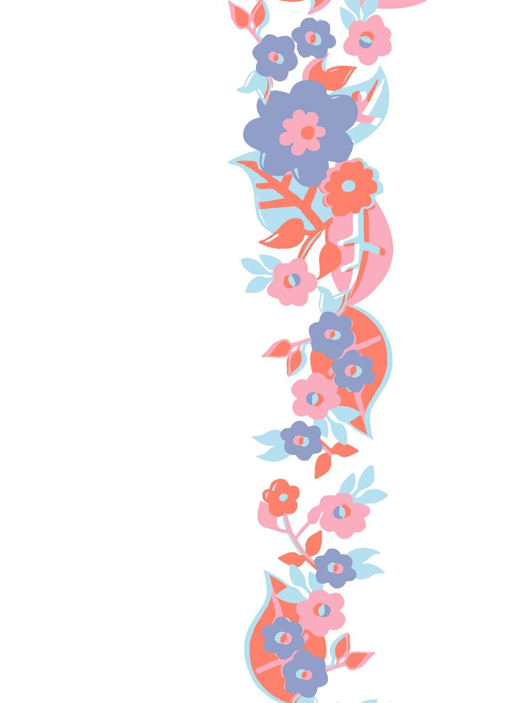 Barbie™ Floral Stripe Wallpaper - Violet Melon Design | Perfect for Nursery, Bedroom & Home Decor