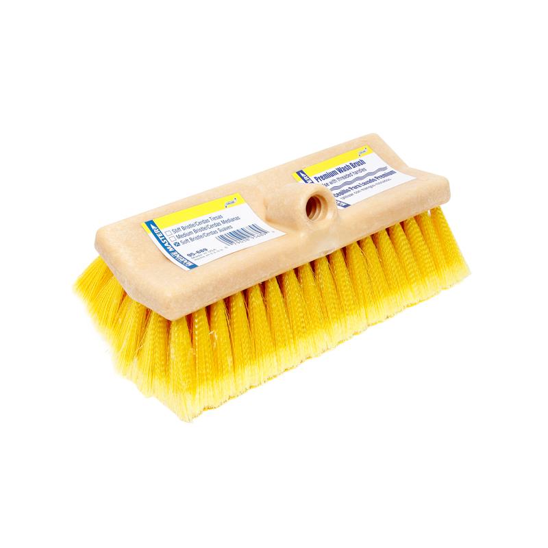 Bi-Level Bristle Brush with Threaded Hole - Heavy Duty Cleaning Tool for Floors, Carpets & Hard Surfaces - Perfect for Home, Garage & Workshop Use