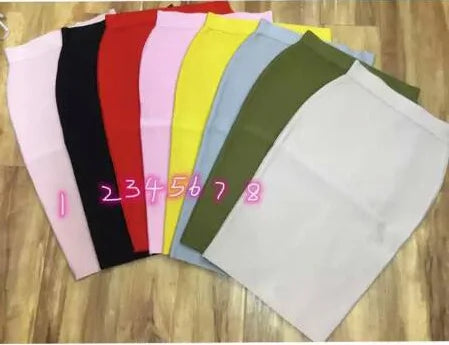 16 Colors Rayon Bandage Skirt - Knee Length Tight Party Skirt in Pink, Green, Black | Perfect for Night Club, Dance Party & Casual Outfits