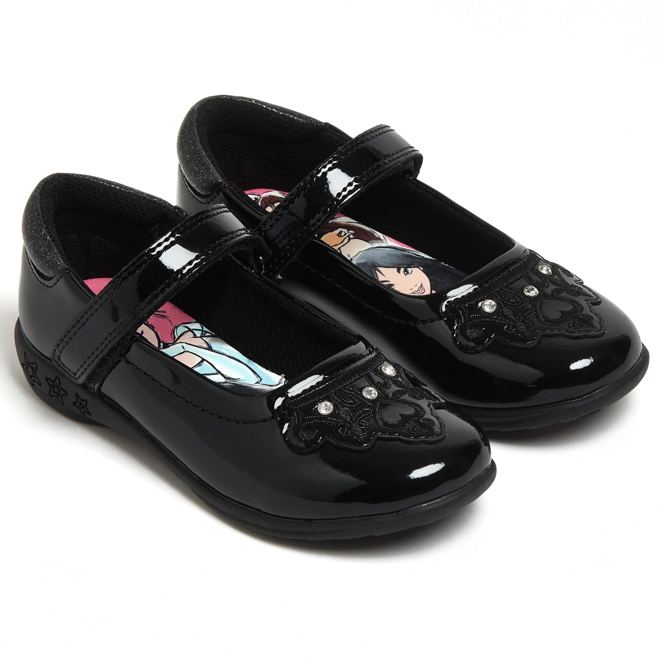 Disney Princess Girls School Shoes - Lightweight & Comfortable for Everyday Wear - Perfect for School, Play, and Special Occasions