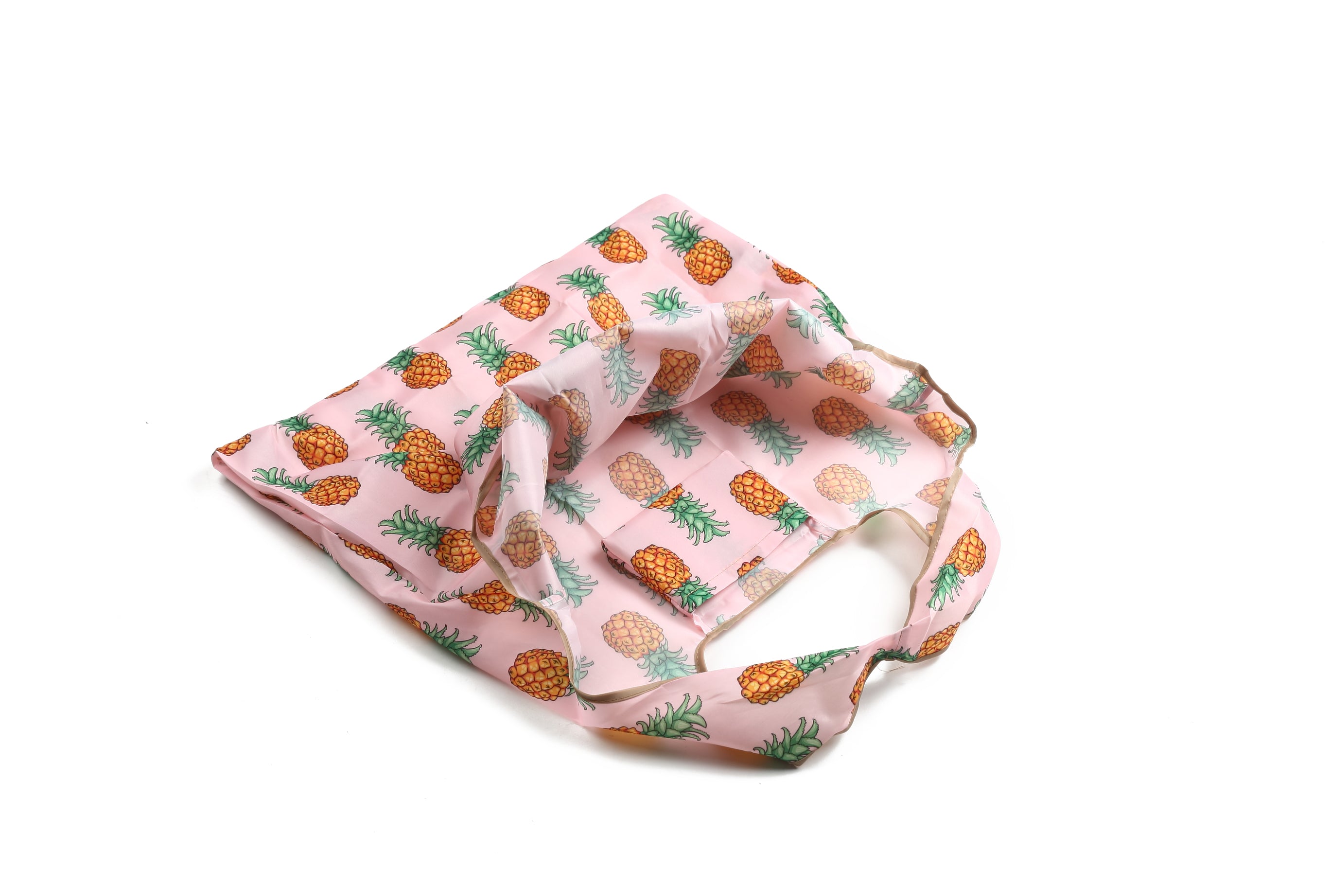 Foldable Tote Bag for Women - Stylish Jackie Pineapple Pink Handbag - Perfect for Shopping, Travel & Beach Outings