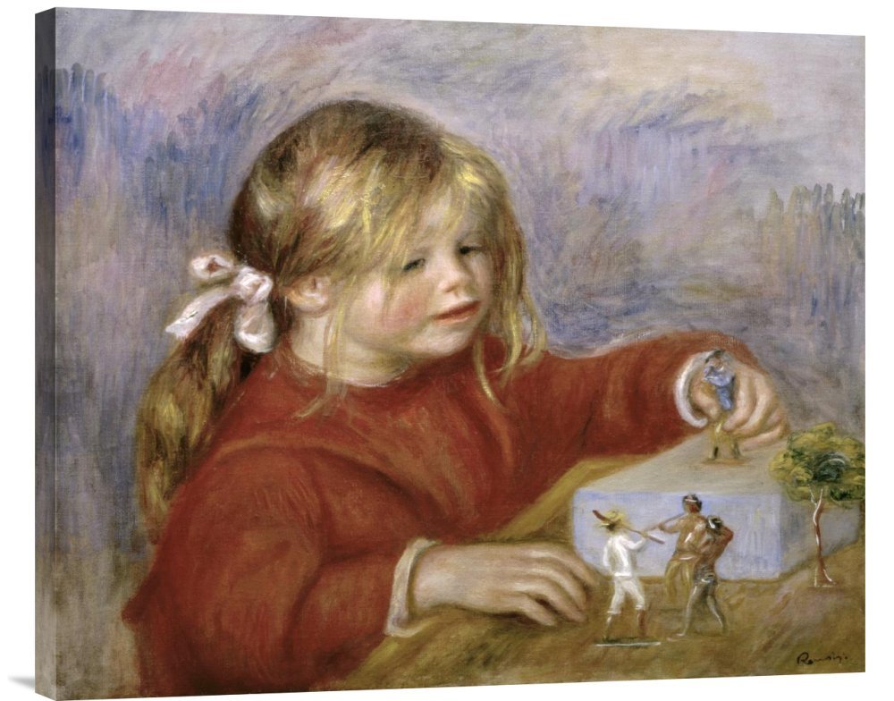 Claude Renoir Playing Art Print - Gallery Wrap Giclee Canvas Wall Decor | Vintage French Impressionist Painting Reproduction | Perfect for Living Room, Bedroom & Office Decor