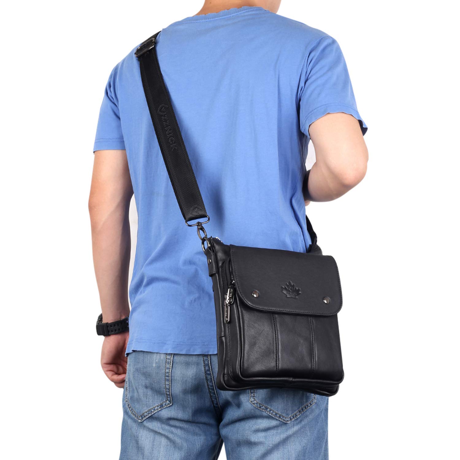 Premium Genuine Leather Messenger Bag for Men & Women - Stylish Crossbody Sling Shoulder Bag - Perfect for Travel, Work & Business Meetings (Office, Commute, Weekend Getaways)