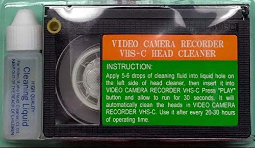 VHS-C Wet Head Cleaner Kit with Cleaning Solution - Professional Tape Head Maintenance for VHS-C Camcorders & Players - Perfect for Home Video Restoration and Archiving