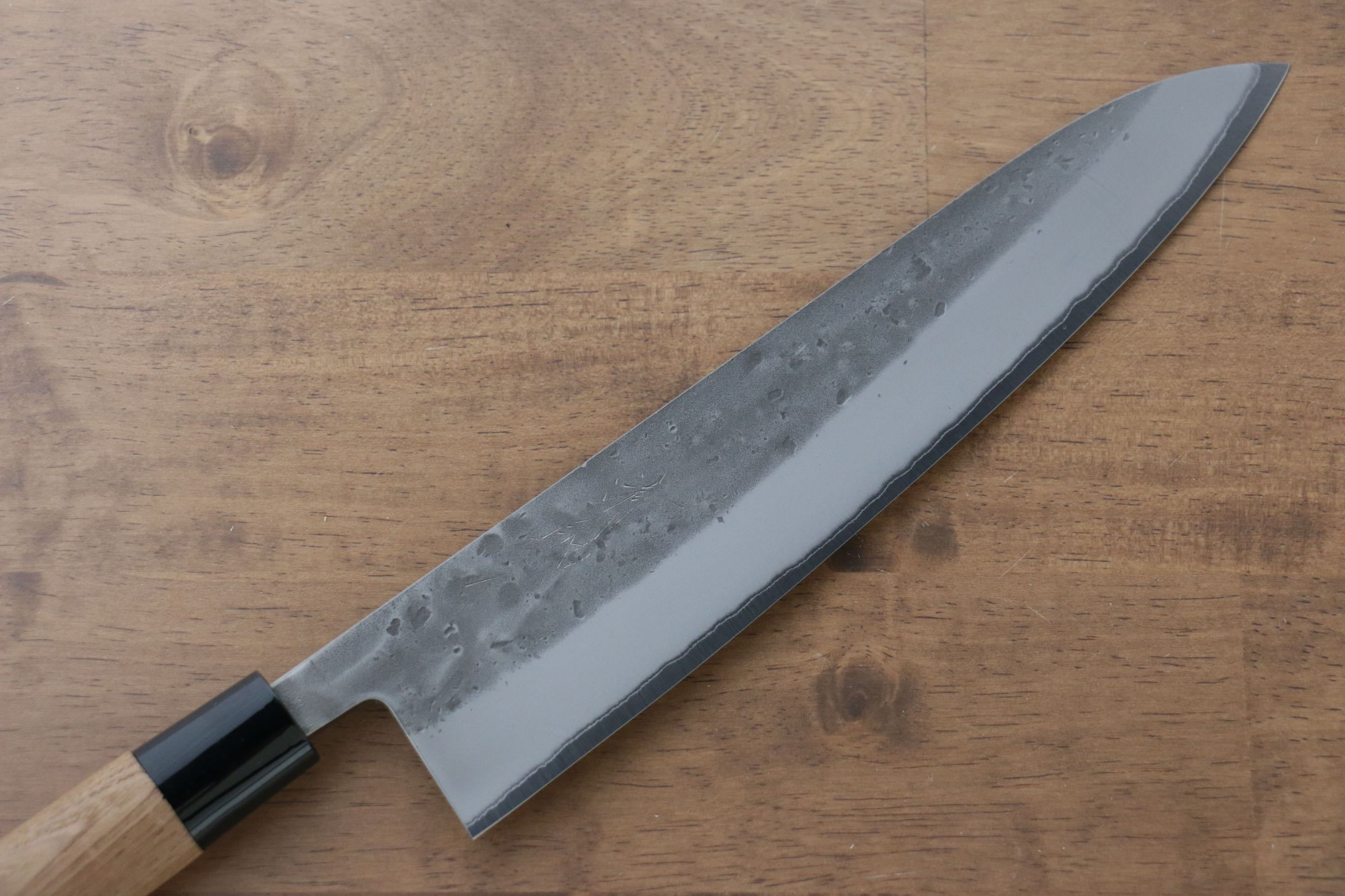 Premium Seisuke Blue Steel No.2 Nashiji Gyuto Japanese Chef Knife 240mm with Chestnut Handle - Perfect for Sushi, Meat Cutting & Professional Kitchen Use