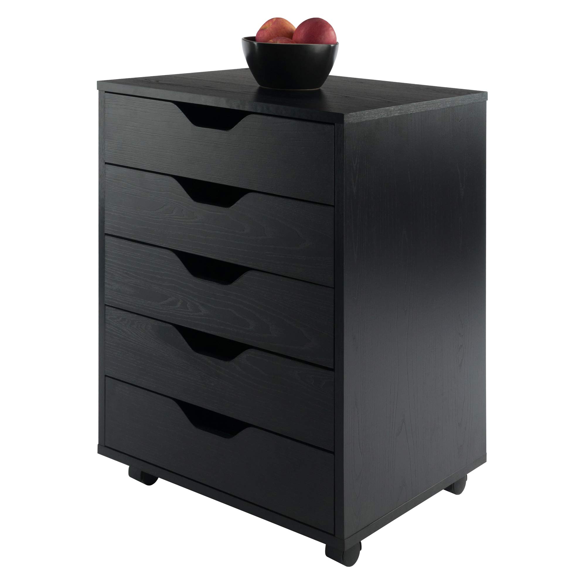 Winsome Halifax 5-Drawer Storage Organizer in Black - Perfect for Bedroom, Office & Closet Organization