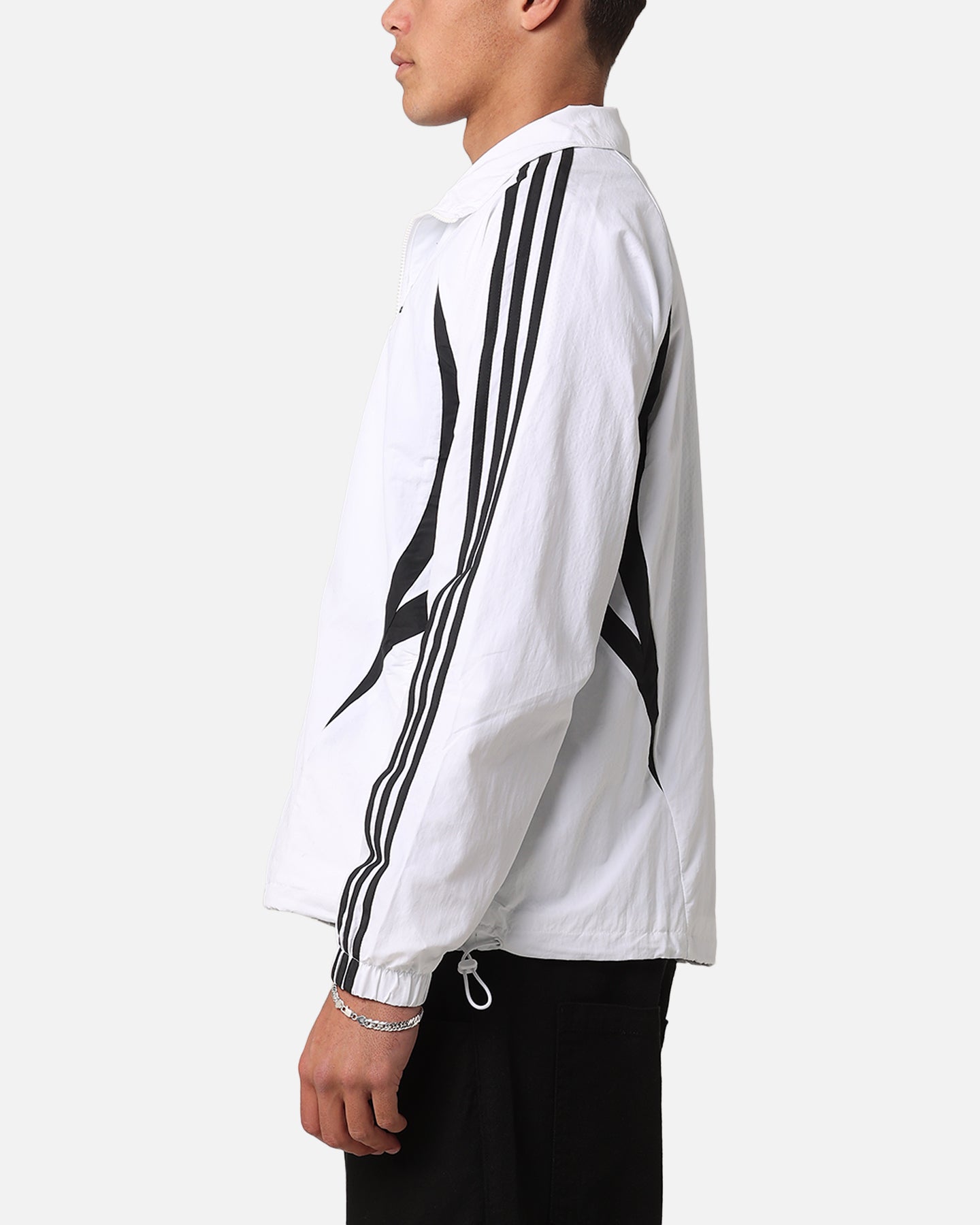 Adidas Archive Track Jacket for Men & Women - White/Black Retro Running Jacket - Lightweight Windbreaker for Jogging, Gym & Streetwear Fashion