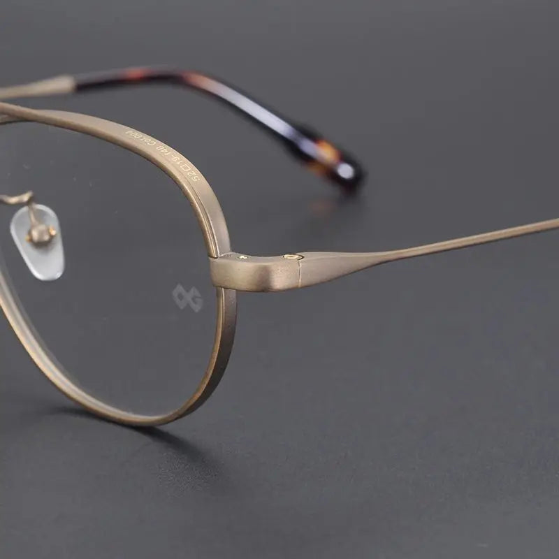 Stylish Aimee Unisex Full Rim Oval Double Bridge Titanium Eyeglasses Frame 9531 - Lightweight & Durable for Work, Reading & Everyday Wear