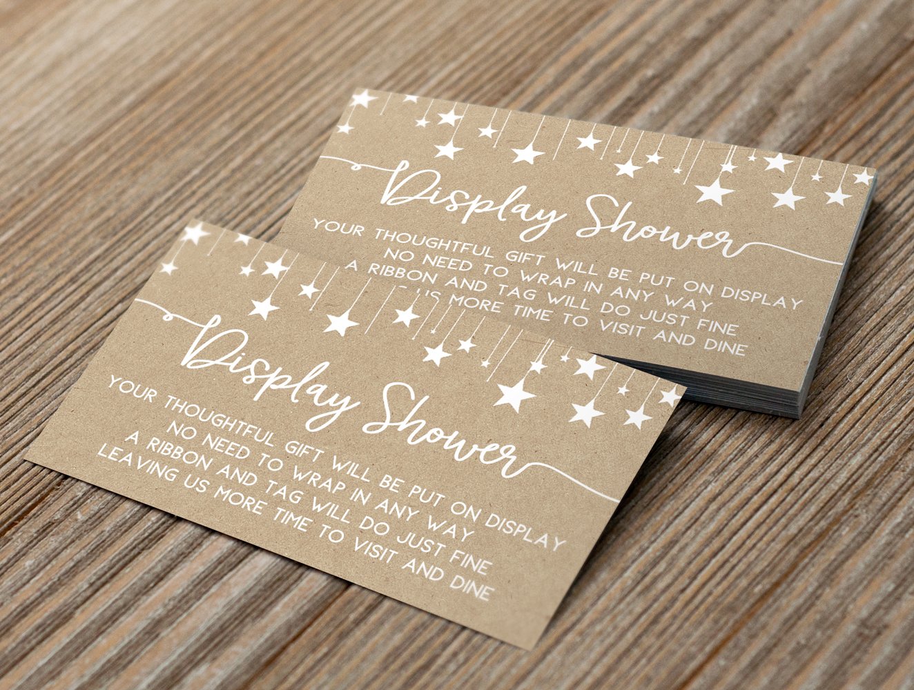 25-Pack Rustic Kraft Printed Party Gift Display Insert Cards - Perfect for Weddings, Birthdays & Special Events