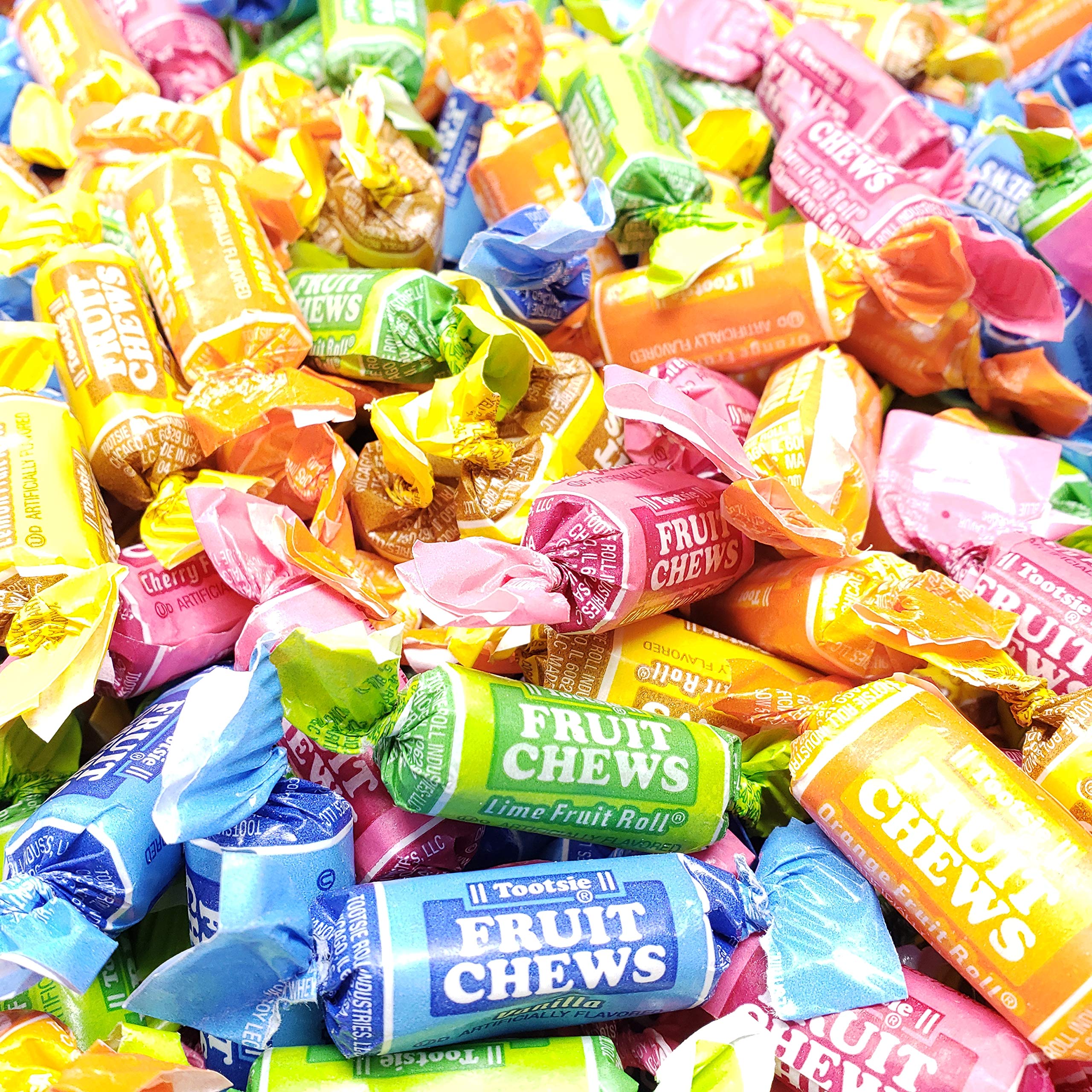 Tootsie Roll Assorted Fruit Chews Candy - 2 Lbs Bulk Pack - Perfect for Halloween, Parties, and Office Snacks