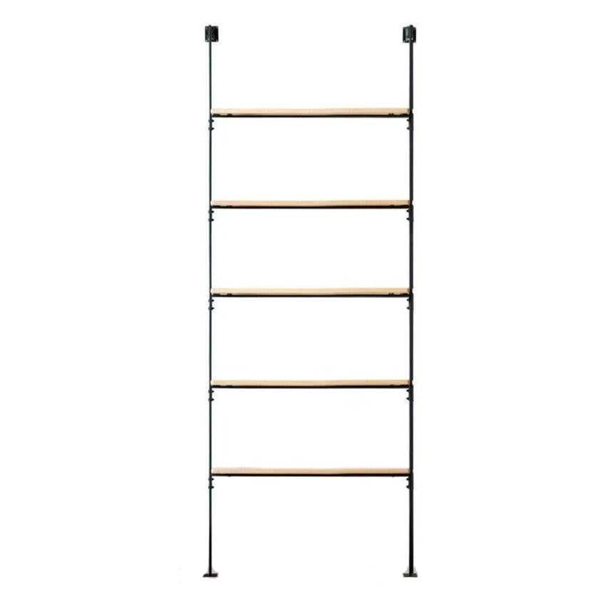 Solid Oak Wood Industrial Style Multi-Tier Storage Shelf - Perfect for Home Office, Garage & Living Room Organization