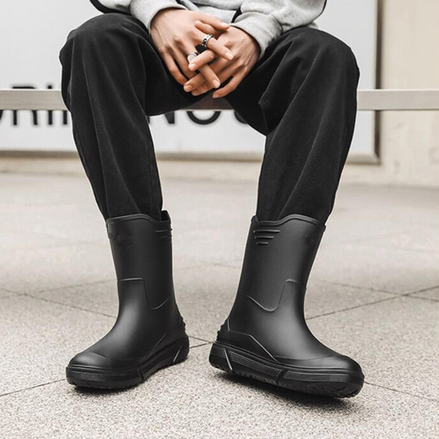 Waterproof PVC Rain Boots for Women & Men - Lightweight Comfortable Rubber Work Boots for Fishing, Farming, Gardening | Slip-Resistant Durable Mud Boots for Outdoor Activities