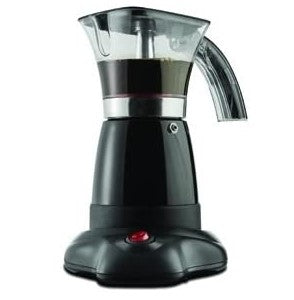 Brentwood Electric Moka Pot Espresso Maker - 6 Cup Stovetop Coffee Machine, 110V, Black | Perfect for Home, Office & Camping Use