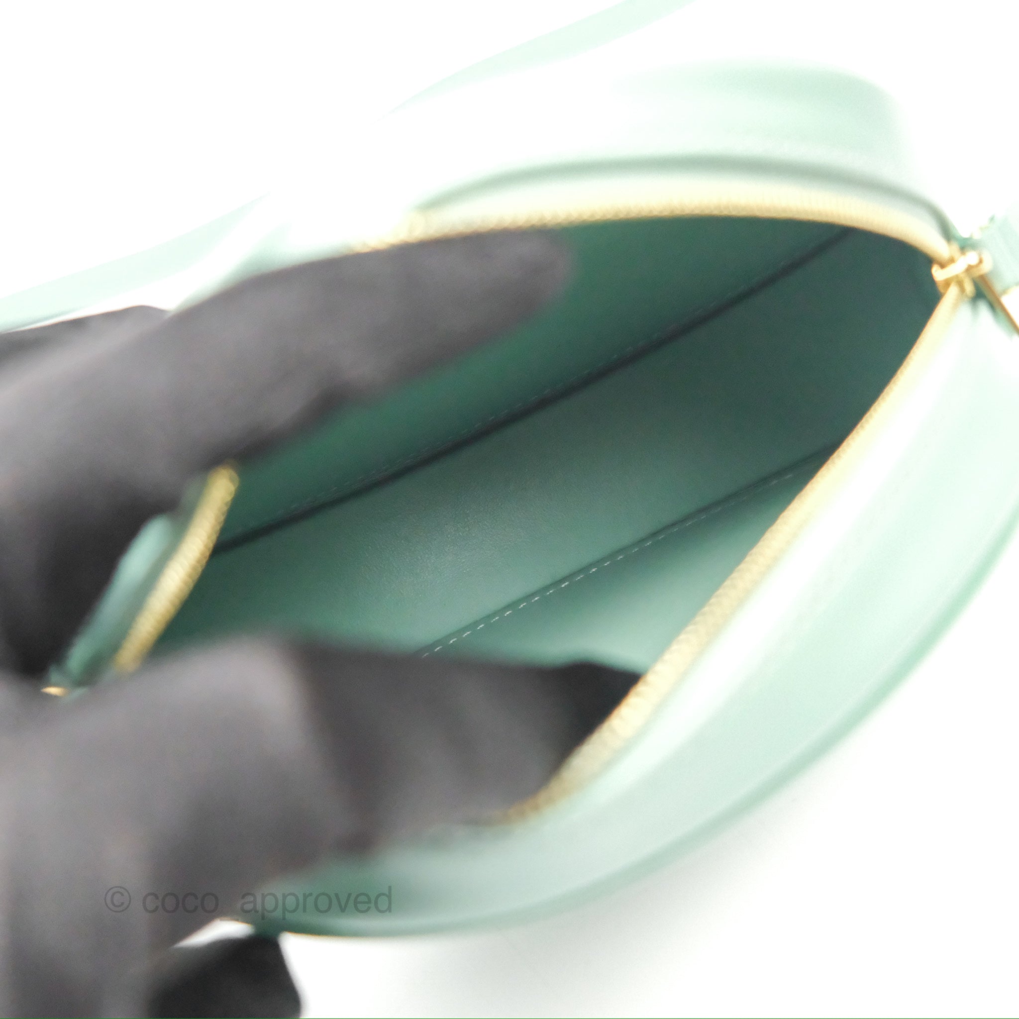 Celine Oval Bag Triomphe in Ice Mint Calfskin Leather - Luxury Crossbody Purse for Women, Perfect for Date Night & Evening Events