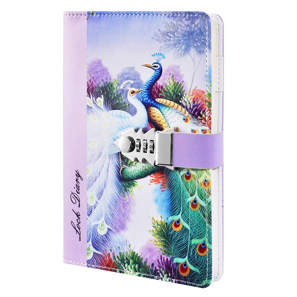 JunShop A5 Lock Diary with Combination Lock - Personalized Notebook for Journaling, Writing, and Note Taking - Perfect for Travel, School, and Secret Keeping