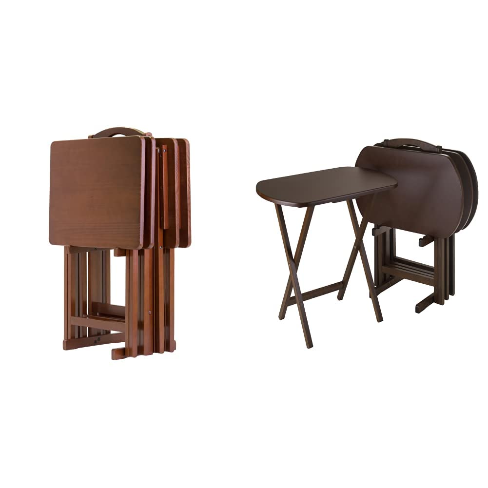 Winsome Alex 5-Piece Snack Table Set in Walnut Finish - Compact Side Table for Living Room, Bedroom, or Office - Corbett Table by Winsome Trading (Color May Vary)