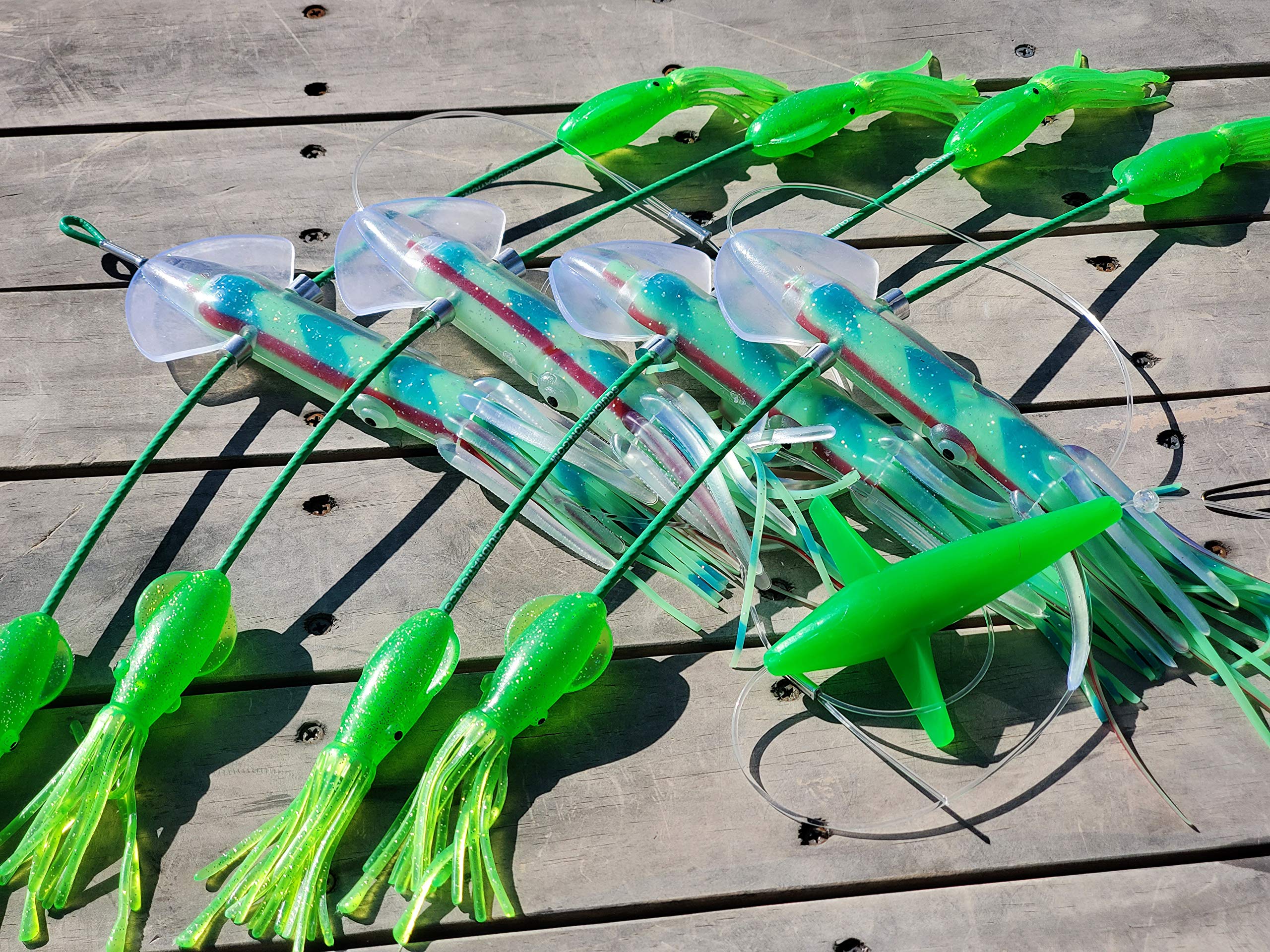 Premium Long Tail Flippy Floppy Fishing Lure - High Performance Daisy Chain Bait for Tuna & Marlin - Saltwater Trolling & Offshore Game Fishing Accessory